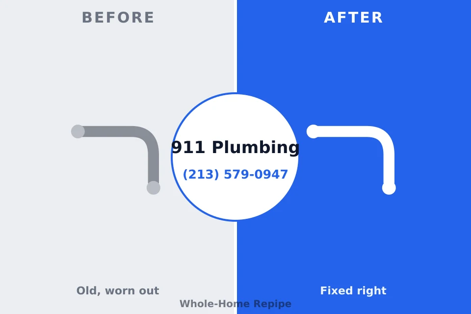 Before and after: plumbing repair North Barrington, IL